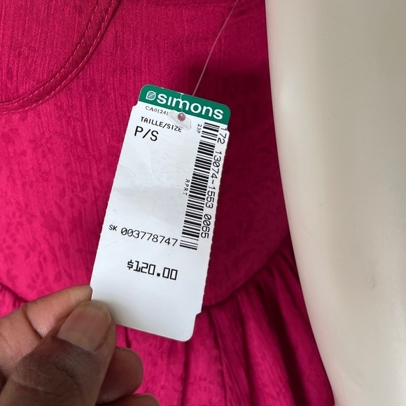 New Storia Red Fuchsia Spaghetti Straps Front Slit Maxi Dress Size Small Party - Picture 11 of 14